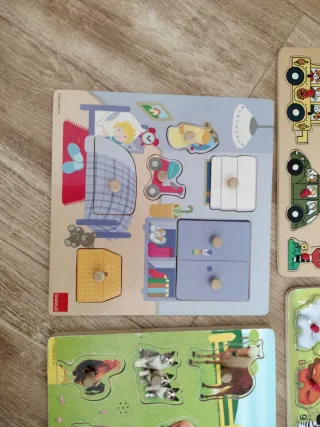 Lote 5 Puzzles Madera Infantiles Educativos