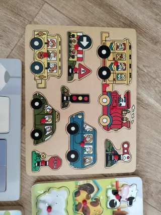 Lote 5 Puzzles Madera Infantiles Educativos