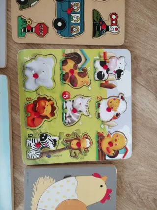 Lote 5 Puzzles Madera Infantiles Educativos