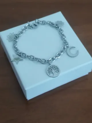 Bracciale Acciaio con Charms Albero Vita