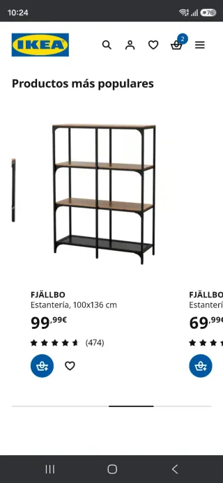 Estantería IKEA FJÄLLBO Negra/Madera