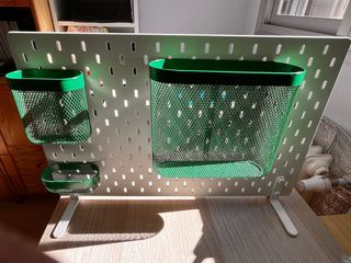 Organizador de oficina metálico verde