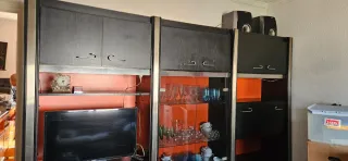Mueble comedor negro de 3 módulos