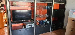 Mueble comedor negro de 3 módulos