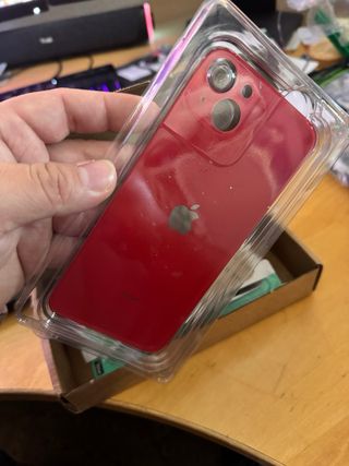 Cristal Trasero iPhone 14/15 Plus Rojo