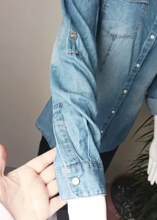 Camisa vaquera efecto lavado Talla S