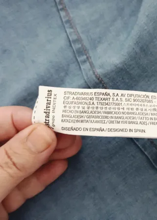 Camisa vaquera efecto lavado Talla S