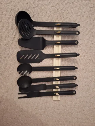 Juego Utensilios Cocina  Negro
