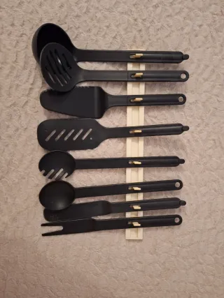 Juego Utensilios Cocina  Negro