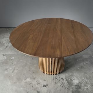 Mesa redonda Jeanette teca maciza
