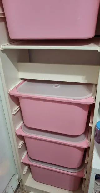 Cajones de Juguetes Plástico Rosa y Verde