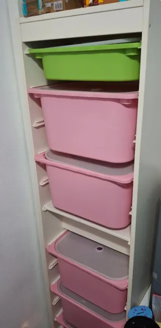 Cajones de Juguetes Plástico Rosa y Verde