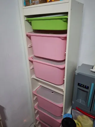 Cajones de Juguetes Plástico Rosa y Verde