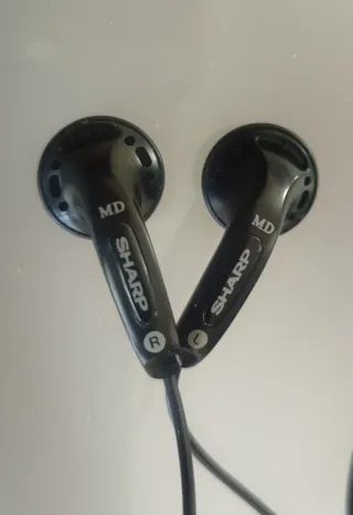 Auriculares Sharp Minidisc Originales Negros