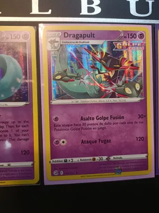 Pack de 3 Cartas Pokémon Dragapult holográficas
