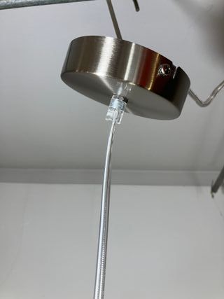 Lampadario metallo/vetro D.15 bianco
