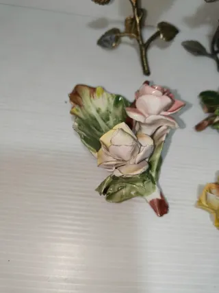 Fiori ceramica Capodimonte vintage DA RESTAURARE
