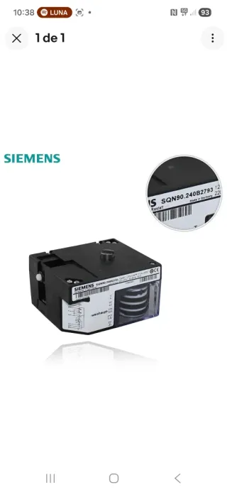 Actuador Siemens SQN90.240B2793 Quemado