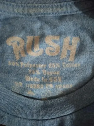 Camiseta Oficial Rush Logo Azul Vintage
