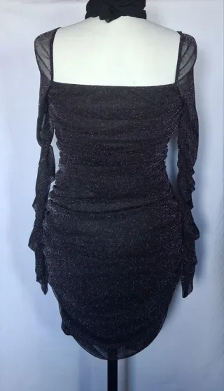 Vestito donna glitterato nero