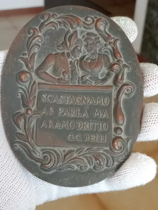 Medaglia bronzo poeta Belli Scastagnamo ar parla