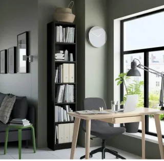 Librería Billy Negra Efecto Roble