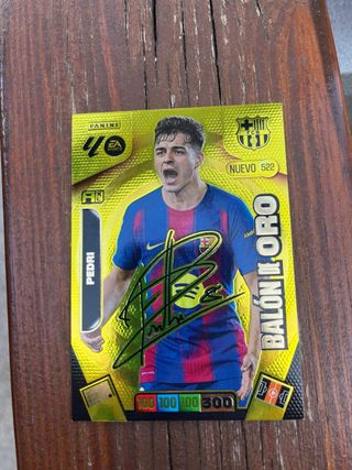 Cromo Pedri Balón de Oro Panini 2025/26 Firmado