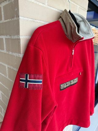 Sudadera Napapijri media cremallera roja