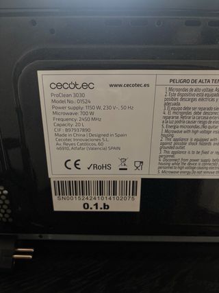 Microondas Cecotec ProClean 3030