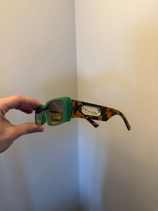 Occhiali da sole Y2K Jaguar verdi oro unisex