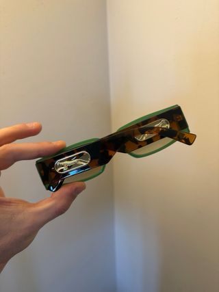 Occhiali da sole Y2K Jaguar verdi oro unisex