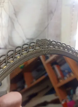 Espejo Tocador Bronce Latón S.XIX