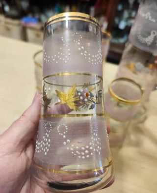 Jarra y vasos cristal vintage