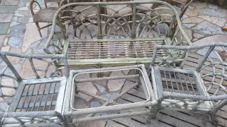 Conjunto de jardín de ratán y mimbre Todo 50eur.