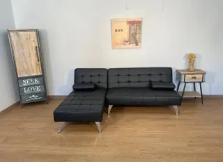 Sofá cama de terciopelo negro