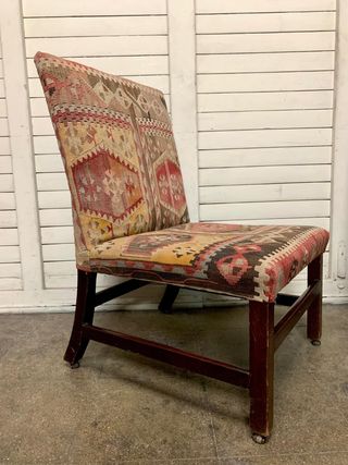 Butacas vintage tapizadas kirin tela y madera