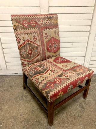 Butacas vintage tapizadas kirin tela y madera