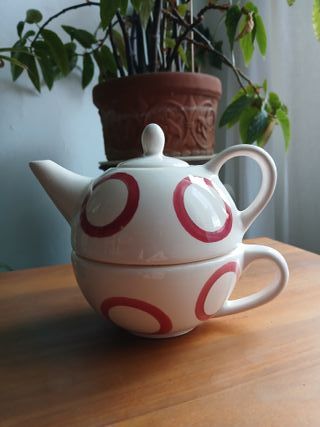 Lote 2 Teteras con tazas Cerámica