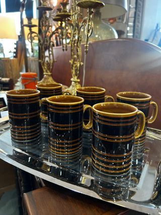 Juego 6 Tazas Staffordshire Ironstone - Retro 70s