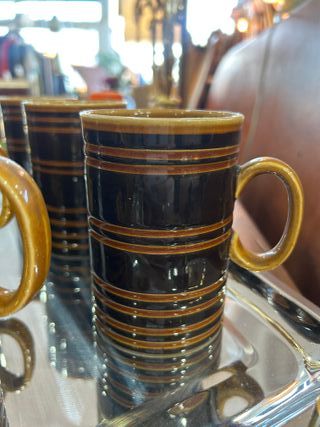 Juego 6 Tazas Staffordshire Ironstone - Retro 70s