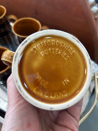 Juego 6 Tazas Staffordshire Ironstone - Retro 70s