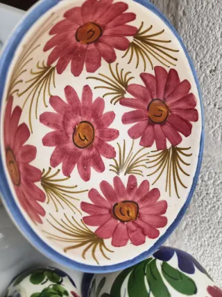 Jarra, cuenco y tazas vintage florales