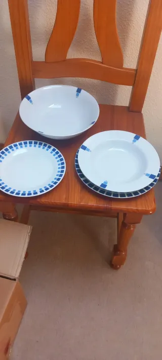 6 servicios de vajilla llano hondo y ensaladera
