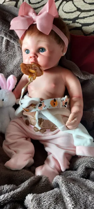 Reborn silicona sistema pipi y pelito