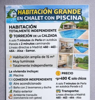 Habitación en Torrejón de la calzada.