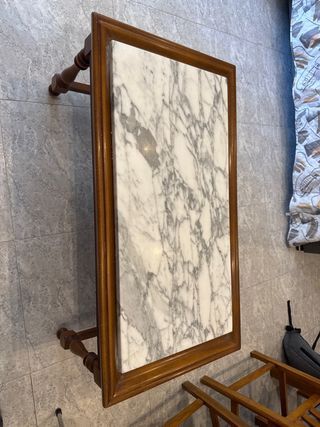 Mesa de centro mármol y madera