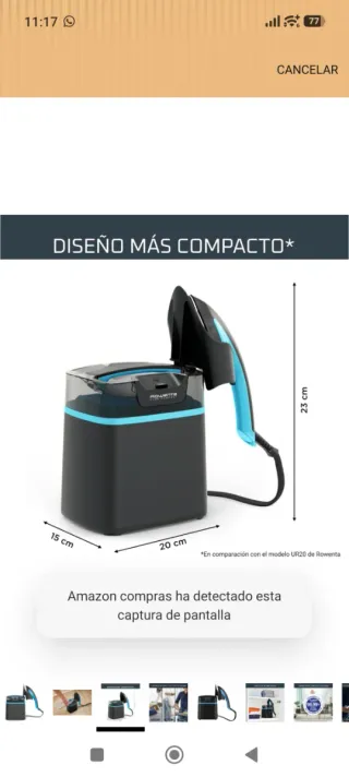 Plancha Rowenta Cube Compact Vertical/Horizontal