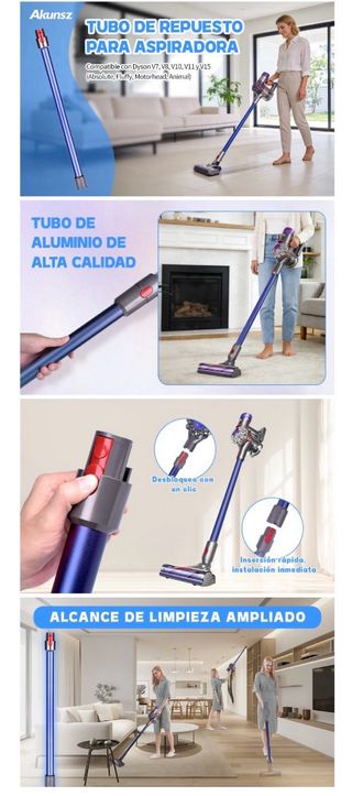 NUEVO! Tubo Extensión Aspiradora Dyson Azul V7 V11