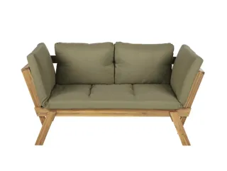 Sofá exterior madera y tela