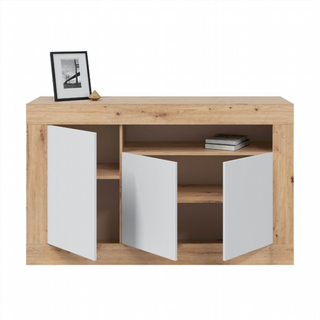 Aparador 3 Puertas 1 Hueco. Roble Nordi/Blanco Ar